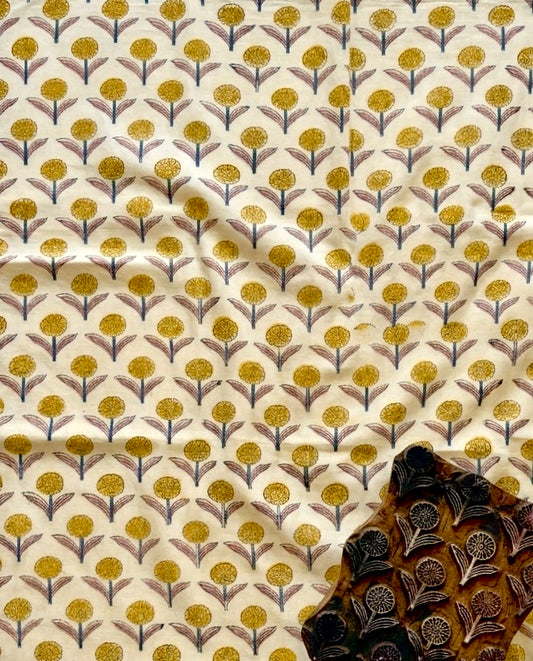 Sanganeri Handblock Cotton Fabric #73