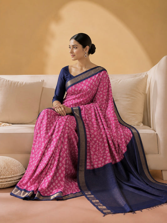 SICO Block Print Saree #4