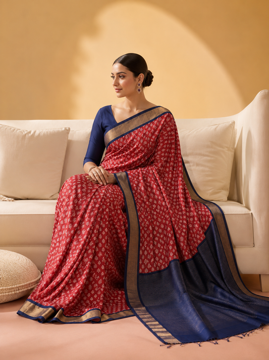 SICO Block Print Saree #1