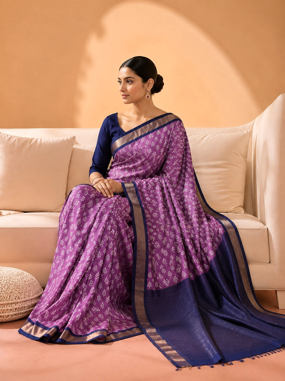 SICO Block Print Saree #3