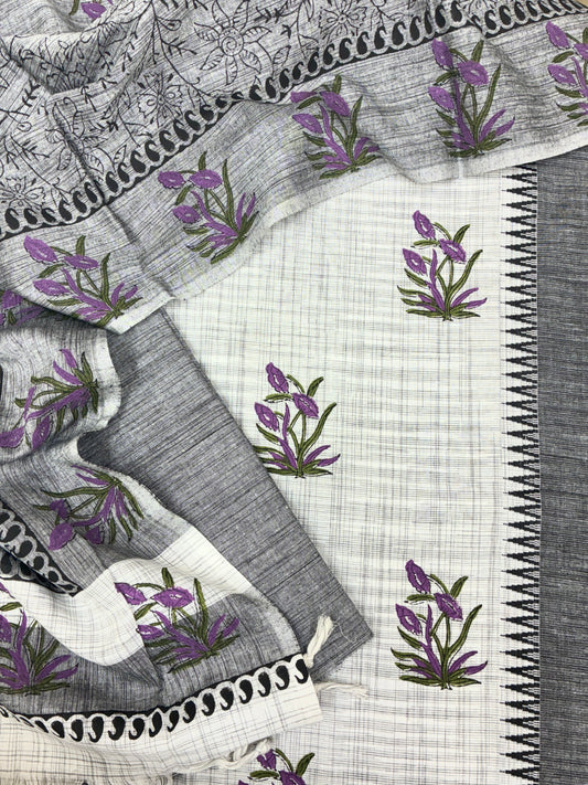 Handloom Cotton Hand Block Printed Suit Set #2