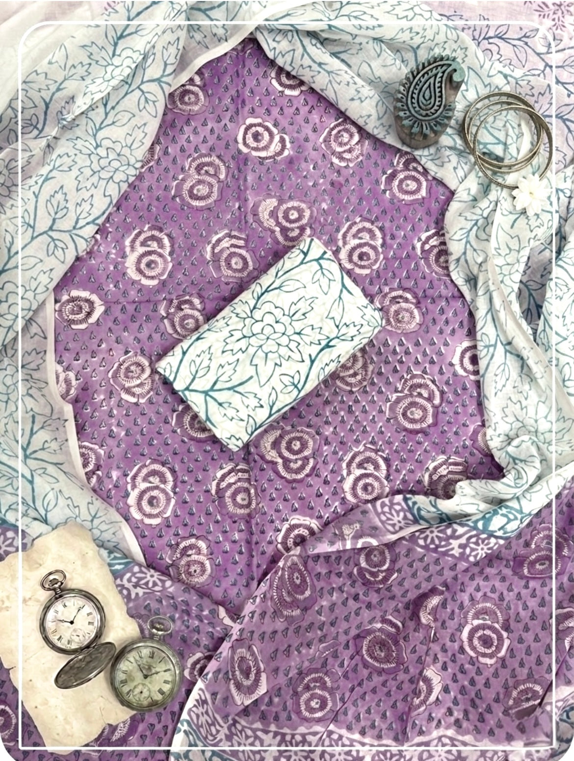 Cotton Sanganeri 3 Pc Suit Set #13